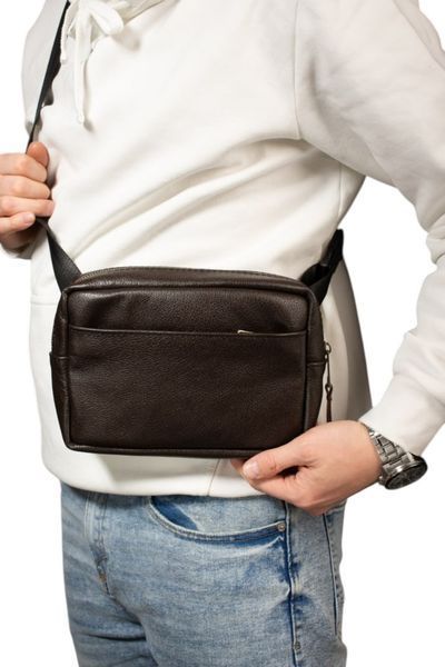 Сумка cross-body чоловіча із шкіри Коричнева SKL-039 фото